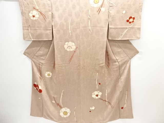 JAPANESE KIMONO / ANTIQUE KIMONO / TAISHO ROMAN STYLE / MON KINSHA / EMBROIDERY / PINE